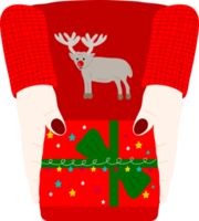 Weihnachtsschmuck. Geschenkpapier. weihnachtsdruckzubehör. fröhliche weihnachtsfeierleute, die weihnachtsflachillustration feiern png