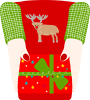 Weihnachtsschmuck. Geschenkpapier. weihnachtsdruckzubehör. fröhliche weihnachtsfeierleute, die weihnachtsflachillustration feiern png