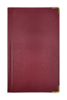 Old red leathered notebook isolated on a transparent background png
