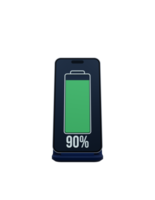 símbolo de indicador de porcentaje de carga de batería de teléfono inteligente inalámbrico ilustración 3d png