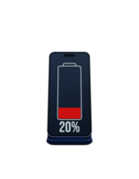 símbolo de indicador de porcentaje de carga de batería de teléfono inteligente inalámbrico ilustración 3d png