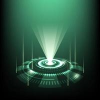 Abstract technology circle design and laser beam background. Vector illustration.