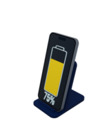 illustration 3d du symbole de l'indicateur de pourcentage de charge de la batterie du smartphone sans fil png