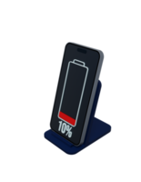 illustration 3d du symbole de l'indicateur de pourcentage de charge de la batterie du smartphone sans fil png