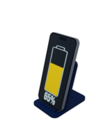 illustration 3d du symbole de l'indicateur de pourcentage de charge de la batterie du smartphone sans fil png