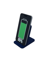 Wireless Smartphone Battery Charging Percentage Indicator Symbol 3D Illustration png