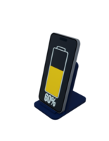 illustration 3d du symbole de l'indicateur de pourcentage de charge de la batterie du smartphone sans fil png