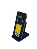 illustration 3d du symbole de l'indicateur de pourcentage de charge de la batterie du smartphone sans fil png