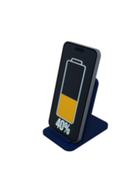 illustration 3d du symbole de l'indicateur de pourcentage de charge de la batterie du smartphone sans fil png