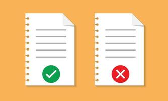 Document Icon. Confirmed and Denied Document Vector Design.