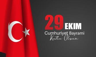 29 de octubre de 1923 día de la república de la bandera de turquía vector