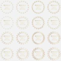 Golden circle flower frame wreath vector