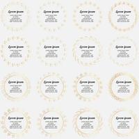 Golden circle flower frame wreath vector