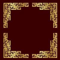 Chinese style border vector with gold color