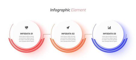 Minimal Business Infographic with Circle Label, Thin Line, Icon and 3 Option. Suitable for Process Diagram, Presentations, Workflow Layout, Banner, Flow Chart, Infographic. vector