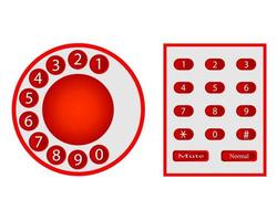 numbers from phones disk and push-button red vector