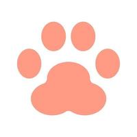 Pink cat paw isolated vector illustration on white background