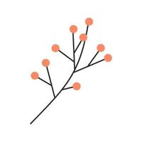 Branch with leaves. Isolated vector illustration on white background