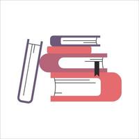 Hand drawn pile of books. Isolated vector illustration on white background