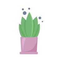 A pot with a plant. Isolated vector illustration in flat style on white background