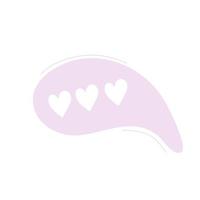 Purple speech bubble with hearts. Isolated vector illustration on white background