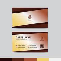 Brown and yellow business identity card template concept vector