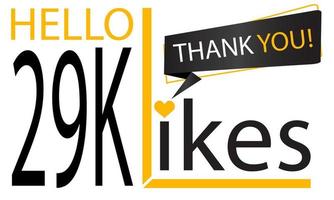 Thanks 29k Design likes. Celebrating 29000 or twenty nine thousand likes. Vector illustration.