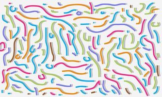 Simple Childish Scribble Backdrop. Fun Colorful Line Doodle Seamless Pattern. Background Stock Image vector