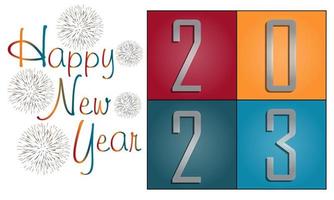 Happy New Year 2023 Lettering Design Abstract. Vector Illustration Stock Image