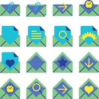 Business and office flat icons set, office equipment and marketing items vector