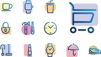 Smoothie icon set 6 vector