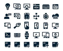 iconos de dispositivos electrónicos, conjunto de símbolo de gadget, diseño de línea simple para aplicación vector