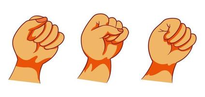 Hand gestures thin line icon set vector