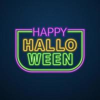 happy halloween neon effect vector