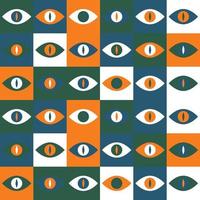 Modern pattern with geometric eyes. vector