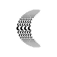 Halftone in the form of a crescent. Vector illustration.