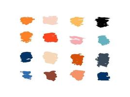 Set of abstract paint blots. Hand drawing strokes. Vector illustration