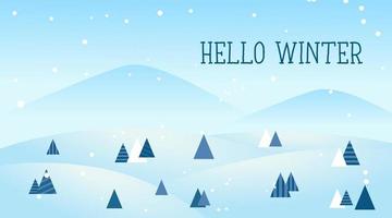 Flat Winter Landscape Background Design 8 vector