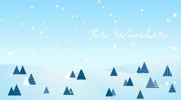 Flat Winter Landscape Background Design 6 vector