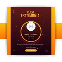 Unique and Modern Luxury Client Testimonial Social Media Post Design. Customer service feedback review social media post or web banner template vector