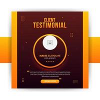 Unique and Modern Luxury Client Testimonial Social Media Post Design. Customer service feedback review social media post or web banner template vector