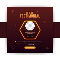 Abstract Luxury Client Testimonial Social Media Post Design. Customer service feedback review social media post or web banner template vector