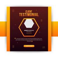 Unique and Modern Abstract Luxury Client Testimonial Social Media Post Design. Customer service feedback review social media post or web banner template vector