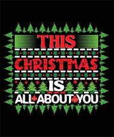 The Best Christmas Quotes T-Shirt Design vector