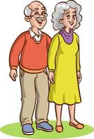 cute old couple  vector illustration