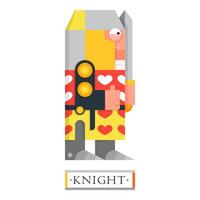 Fantasy medieval knight in full armor. Courtly dragon warrior vector