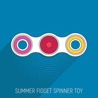 juguete de dos aspas fidget spinner en estilo plano vector