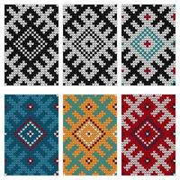 Set of Baltic knitting seamless patterns vector