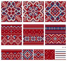 Set of Norwegian Star knitting patterns vector