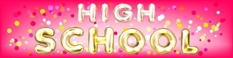 High School pink panorama banner vector